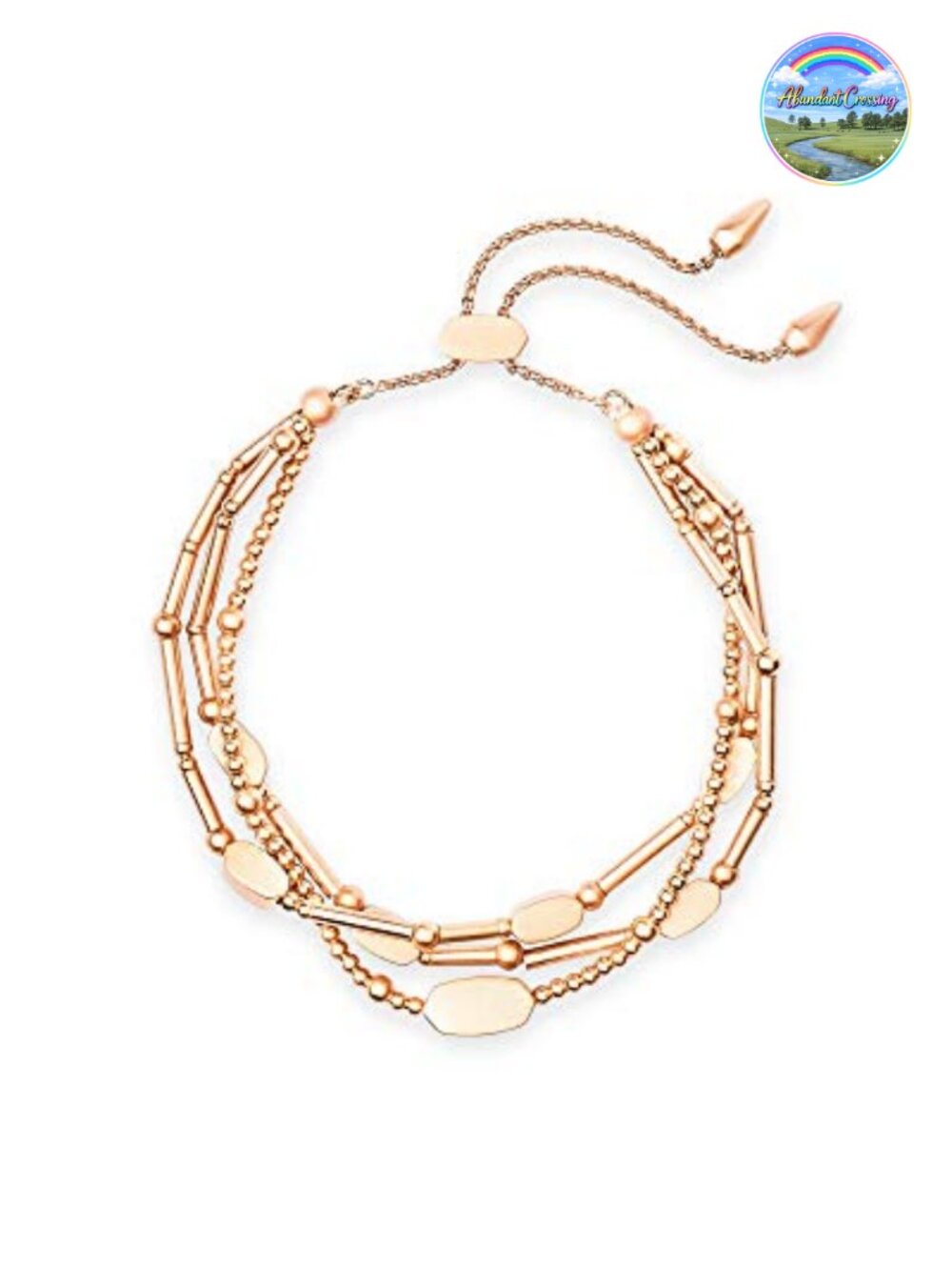Kendra Scott Chantal Beaded Bracelet Rose Gold Plated Brass Cubic Zirconia Link